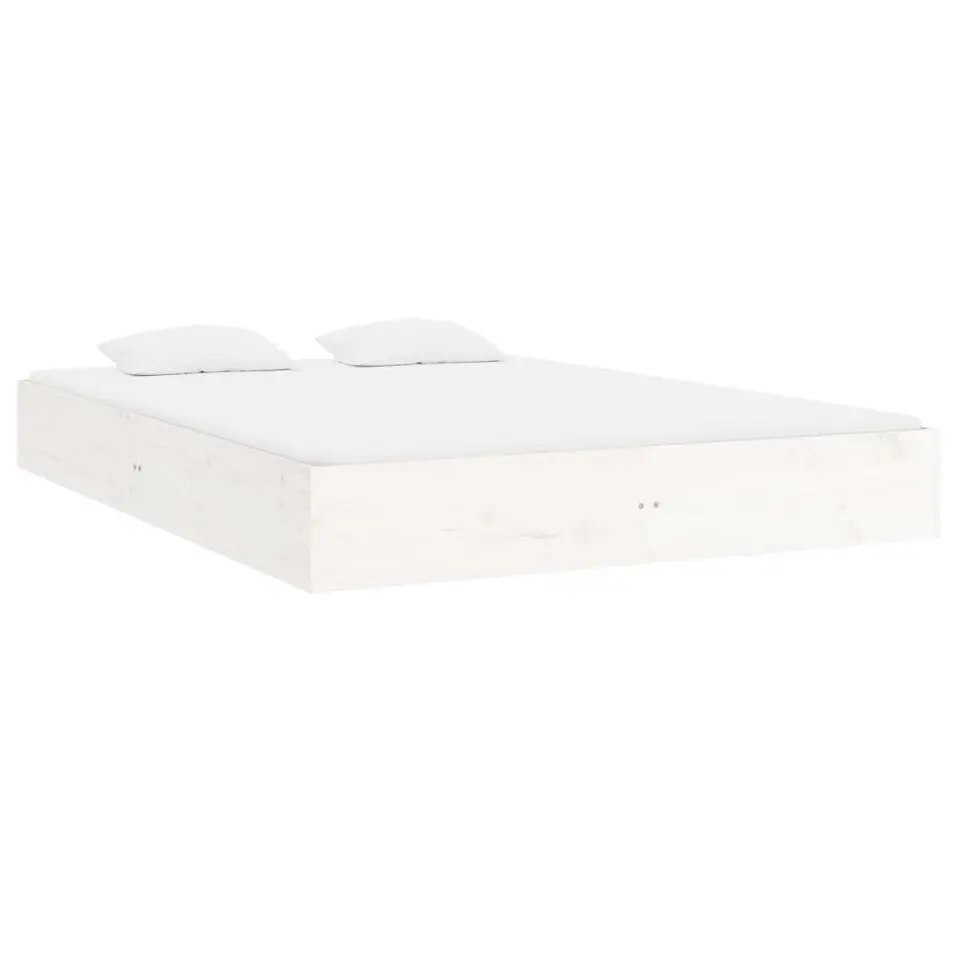 vidaXL - Bed frame pallet - Wit - Massief hout - 140x200 cm