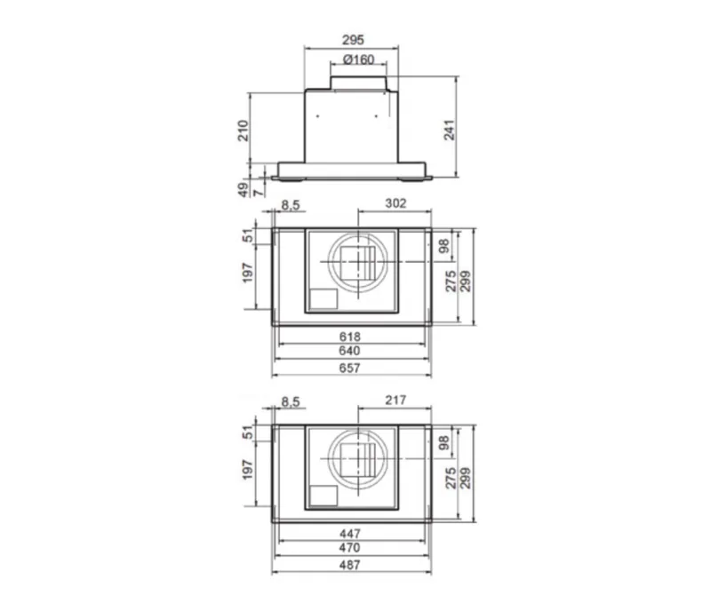 EICO Eico 622-12 66 LED CV - Hætte - tag - bredde: 66 cm - dybde: 30 cm - udsugning - rustfrit stål