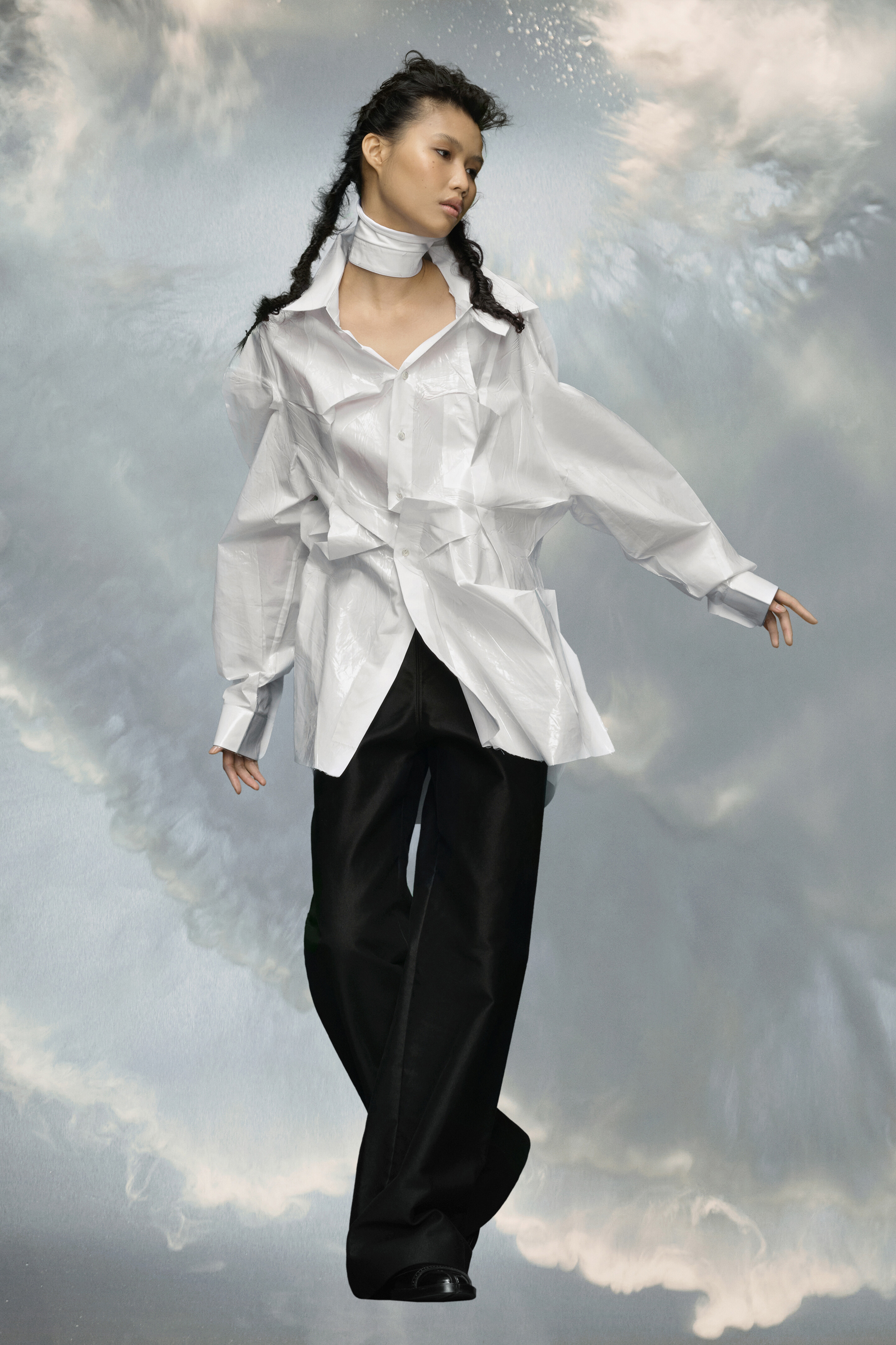 White Cotton Poplin Oversized Shirt