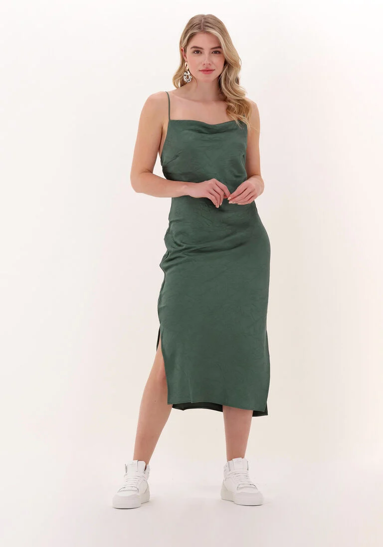 JUST FEMALE groene just female midi jurk rich dress