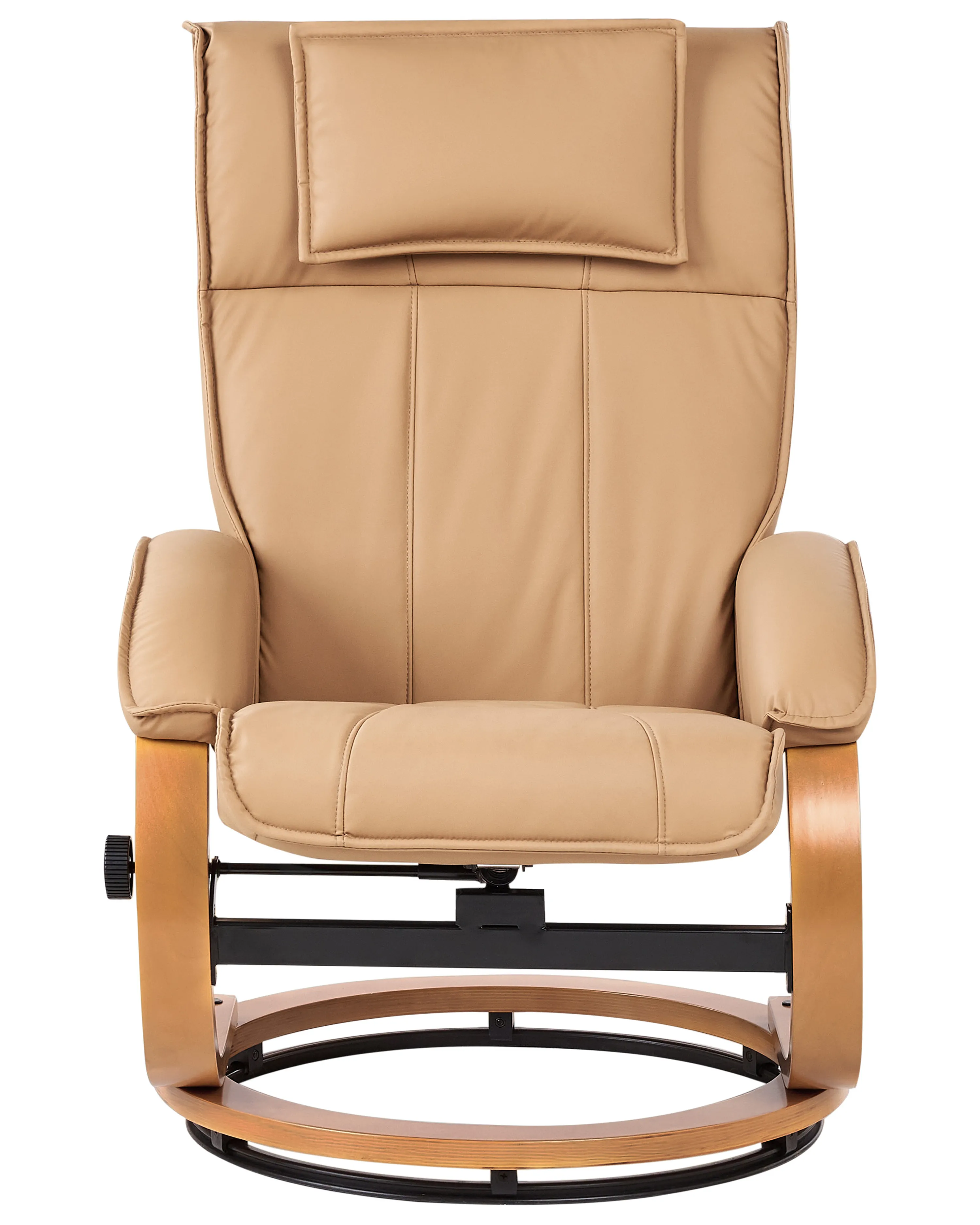 Massagestoel MAJESTIC met voetenbank Kunstleer Lichtbruin