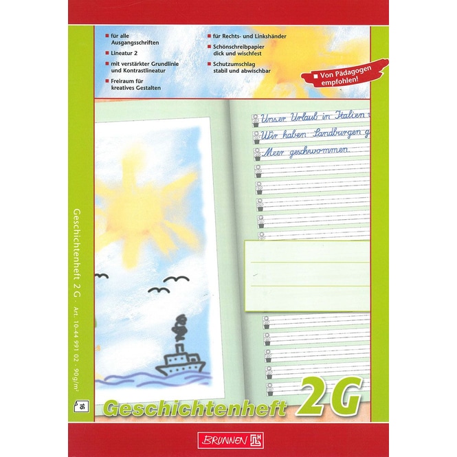 Geschichtenheft A4 - Lineatur 2G - 2.Klasse