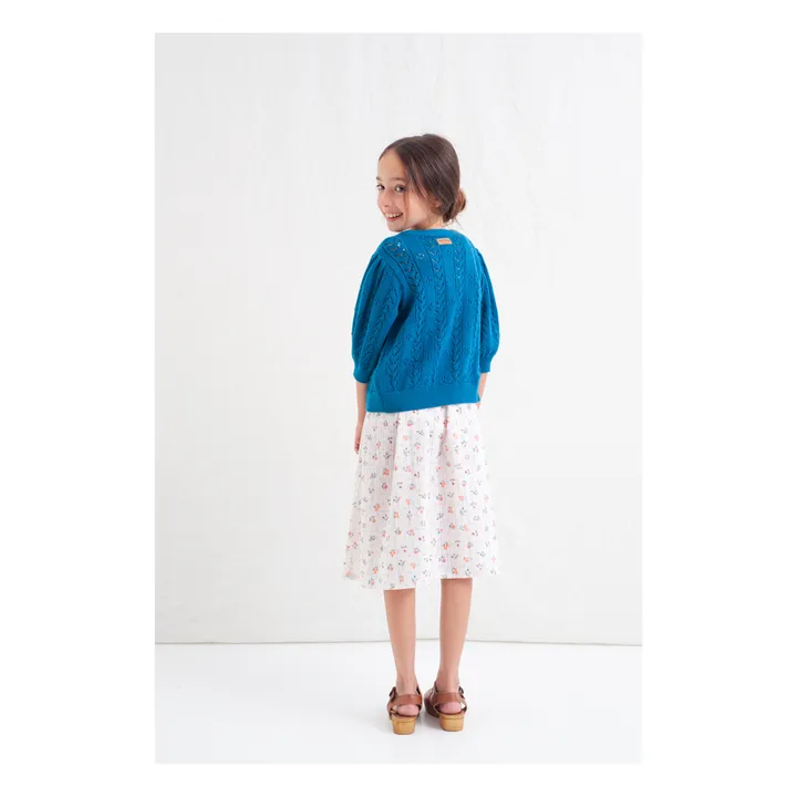 Tocoto Vintage Robe Longue Carreaux à Fleur | Blanc