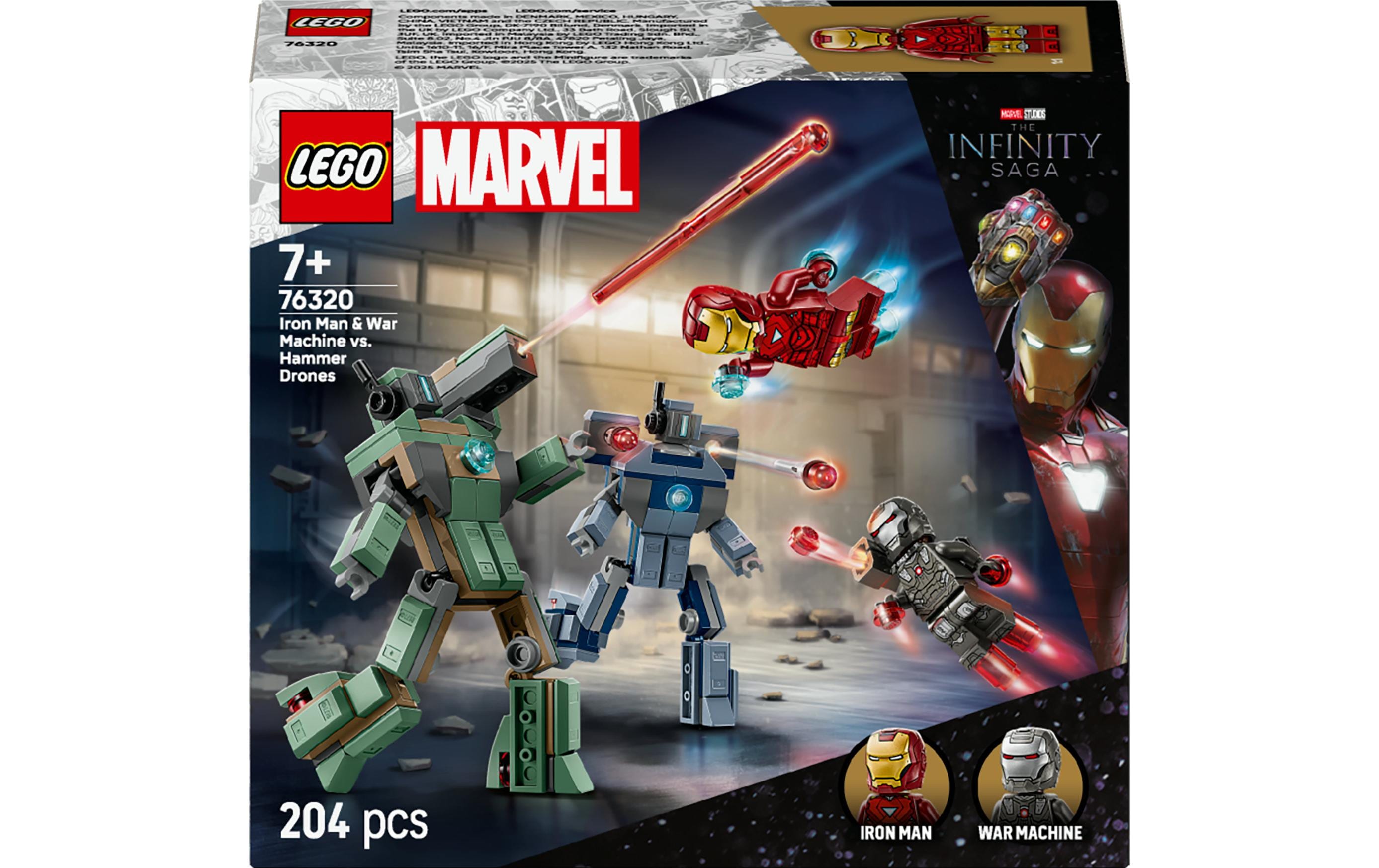 Marvel Iron Man and War Machine vs. Hammer-Drohnen 76320Superhelden-Set zum Bauen und Spielen