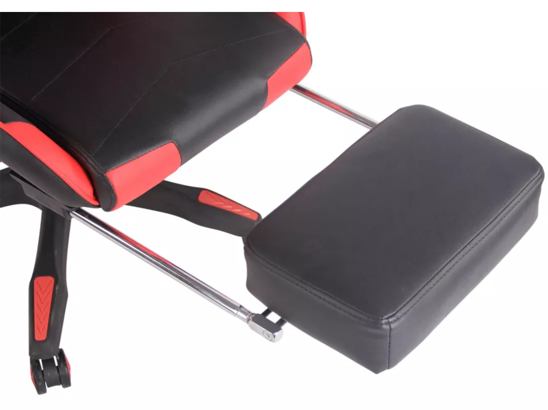 Chaise de bureau - Similicuir & Plastique - Noir / Rouge - Turbo XL