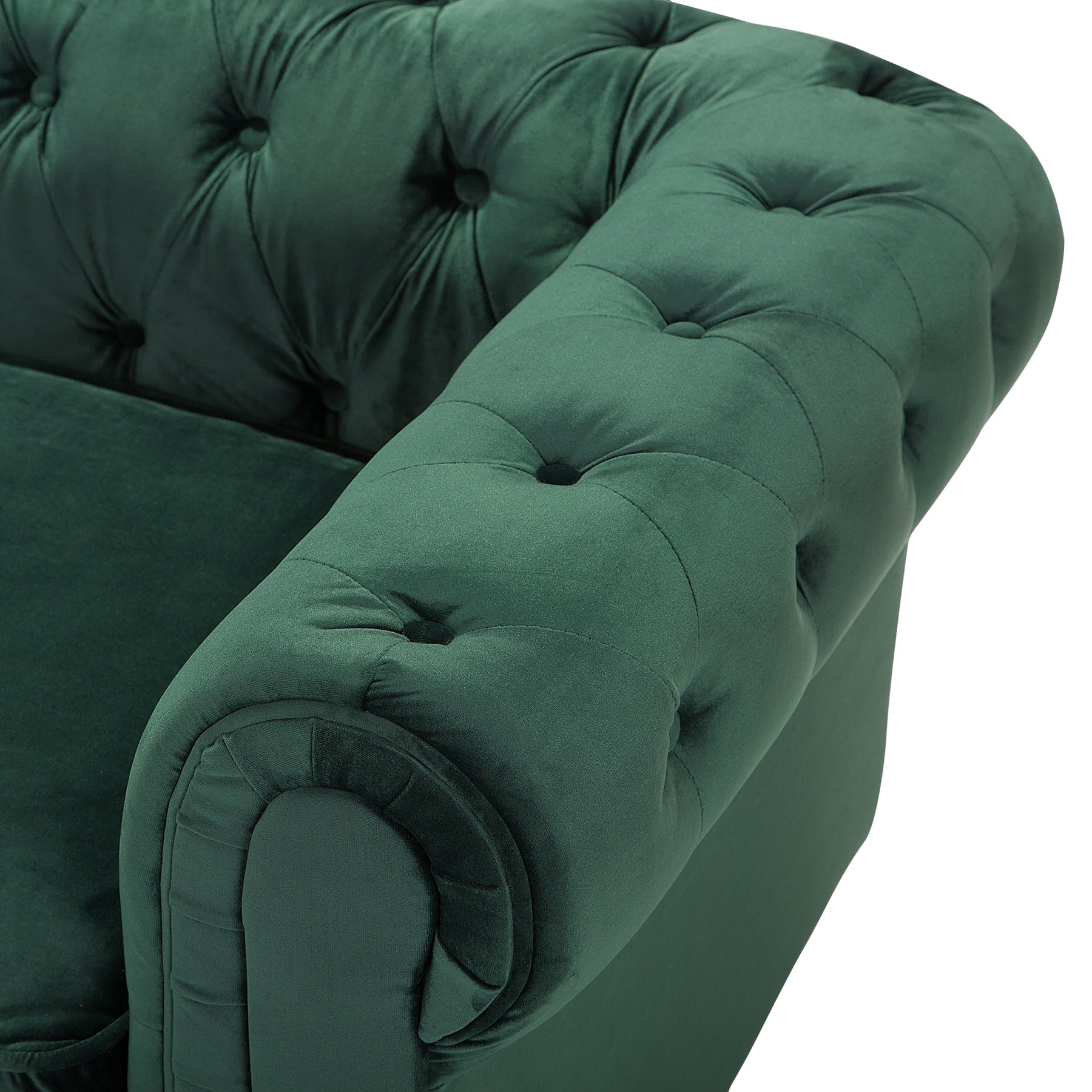 Beliani-CHESTERFIELD-Chesterfield fauteuil-Smaragdgroen-Fluweel