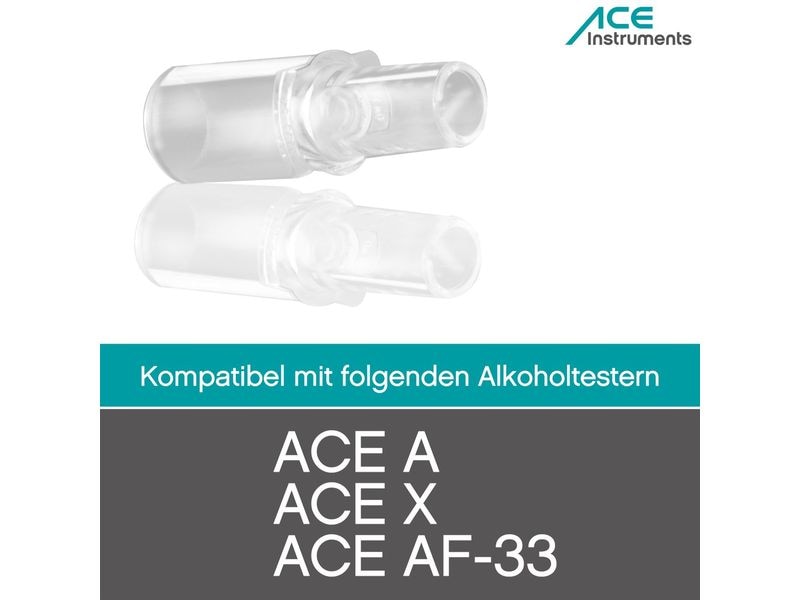 ACE Ersatzmundstücke 25 Stücke Mundstücke für präzise Messungen mit Alkoholtester