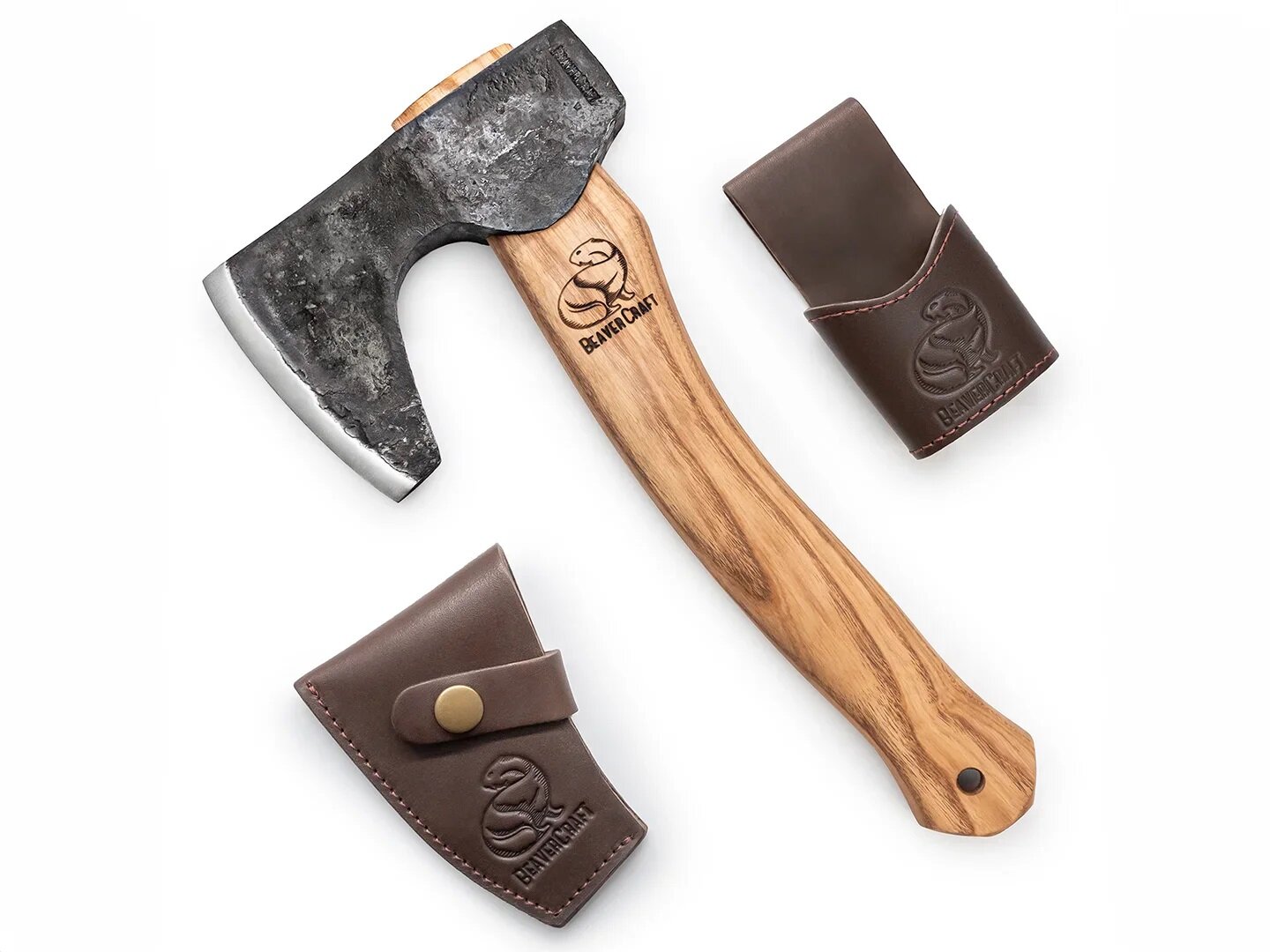 Beavercraft AX6 Compact Long-Bearded Turøks<br>Rå øks med belteholder og sylskarpt blad