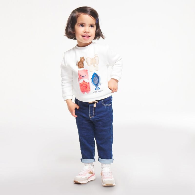 Sweat sensoriel en molleton bébé fille Gris ou noir