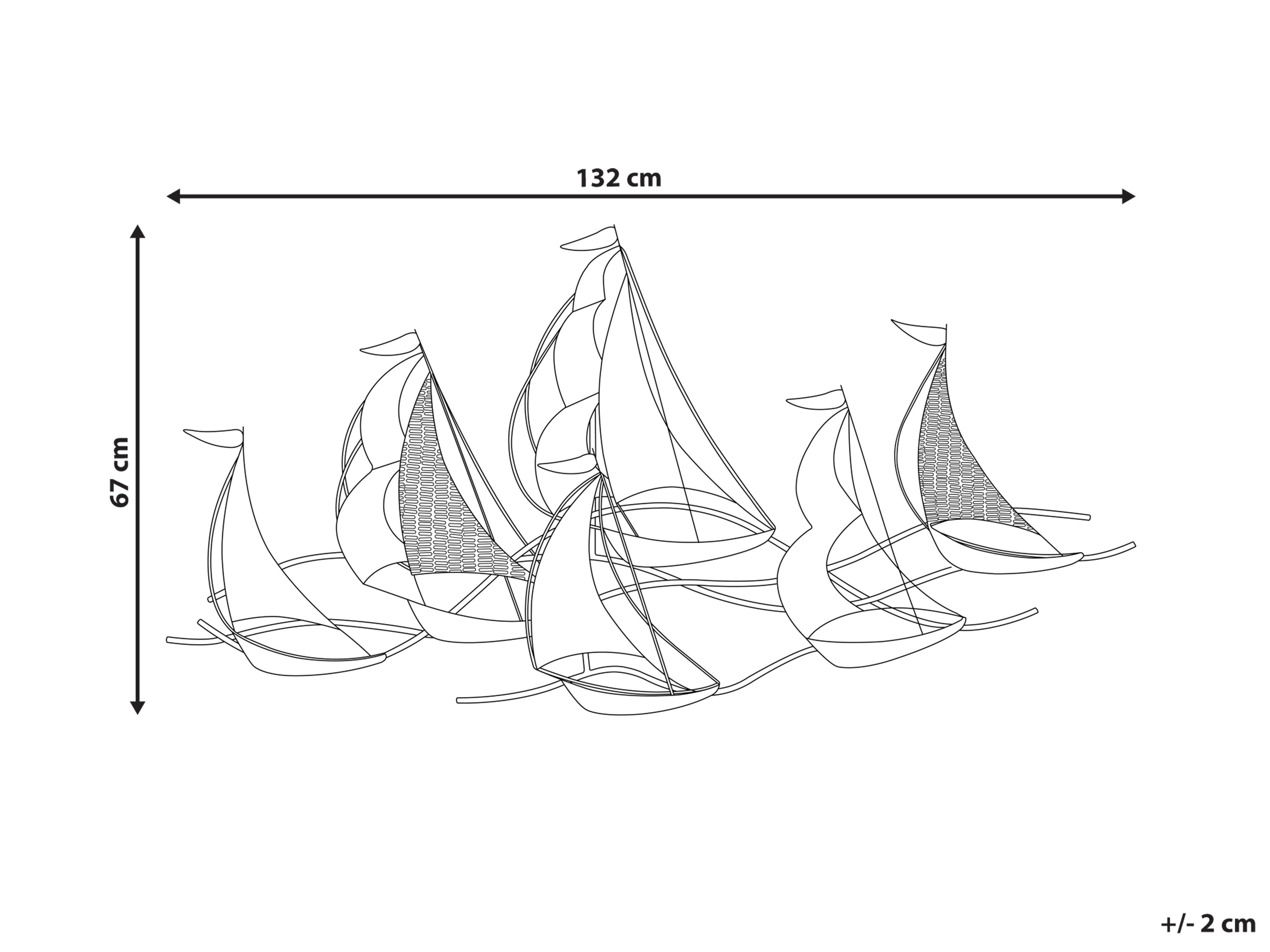 Wanddecoratie Schip AMERICIUM Metaal 67 cm Zilver