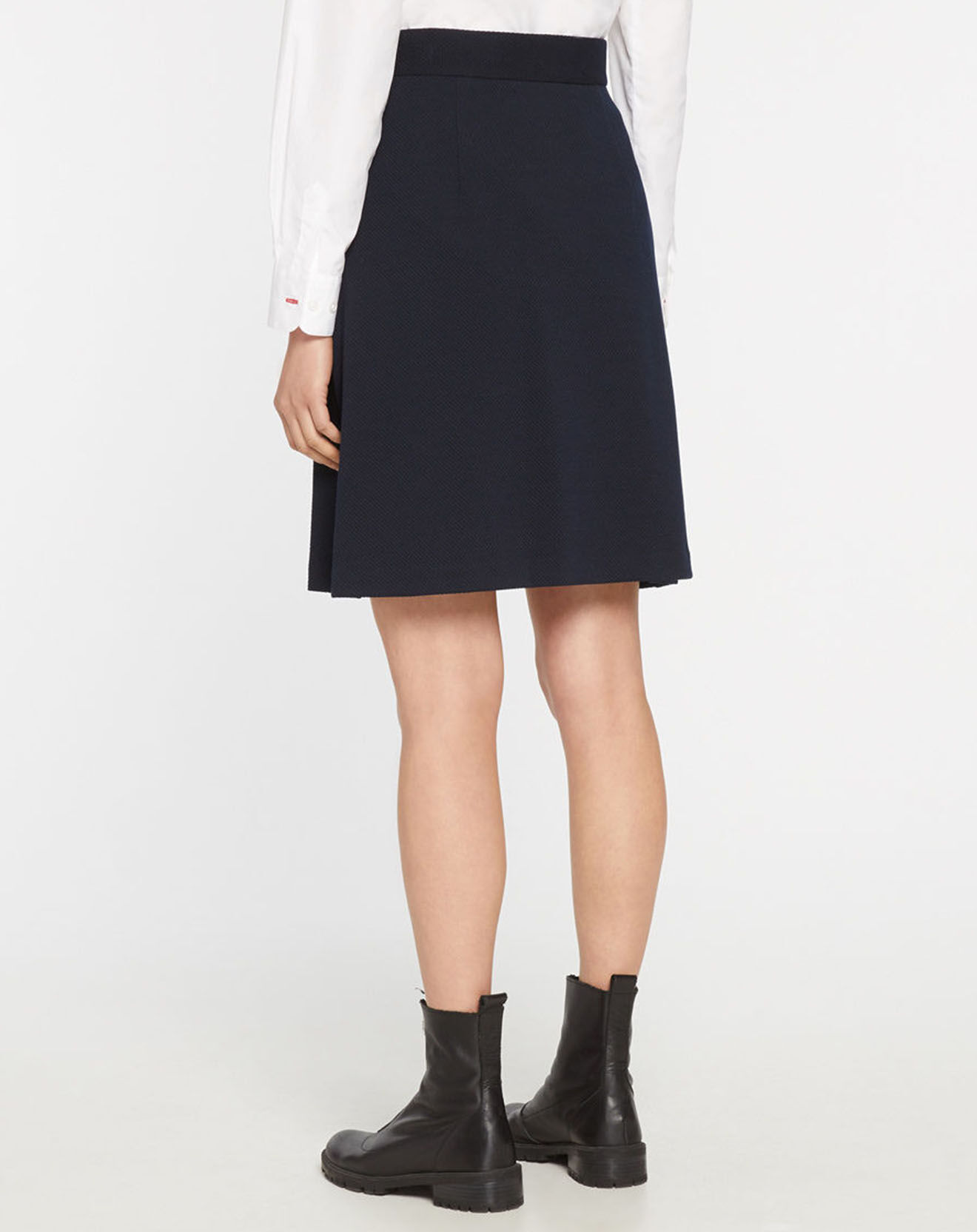 Tommy Hilfiger Jupe texturée genou bleu marine
