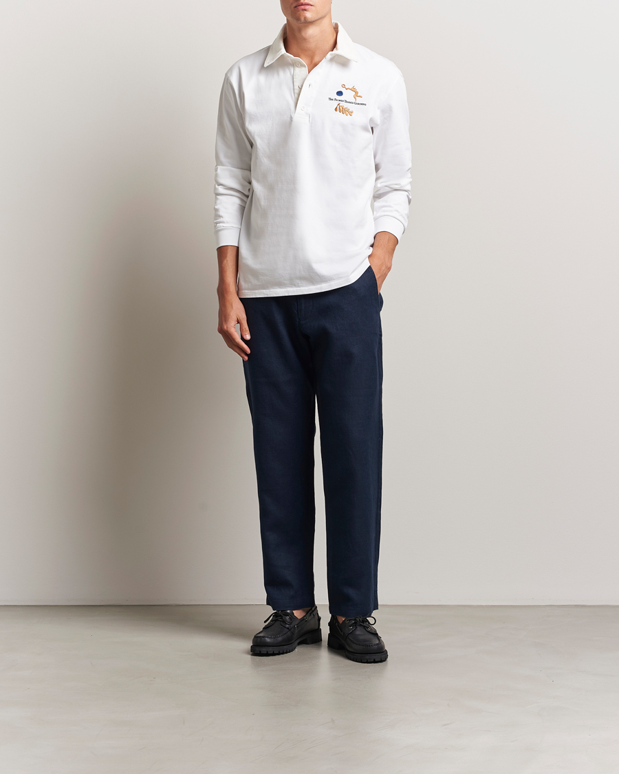 NN07 Aden Regular Fit Linen Trousers Navy Blue
