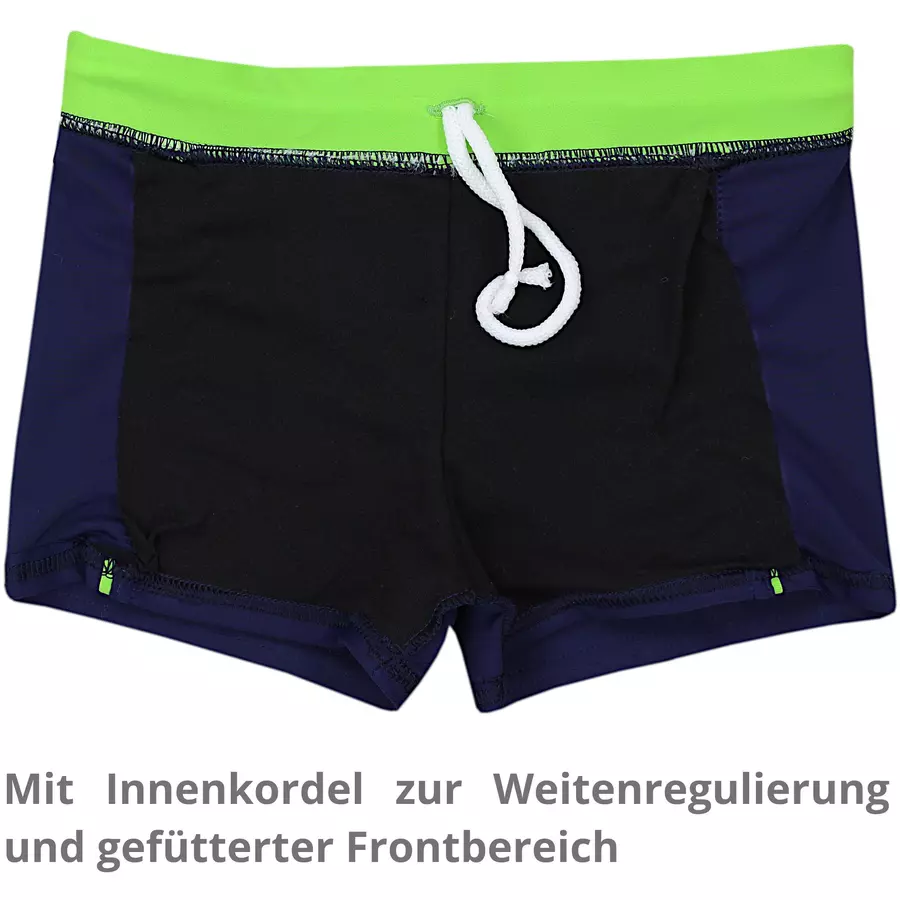 Aquarti Jungen Kinder Badehose Seitliche Paspel grün