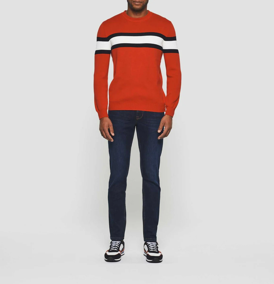 Pull col rond rouge 