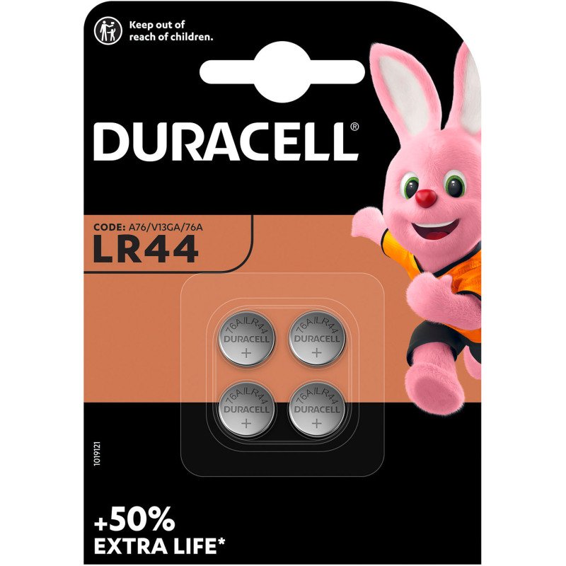Duracell - Pack de 4 piles bouton Alcalines LR44/A76 - 1,5V