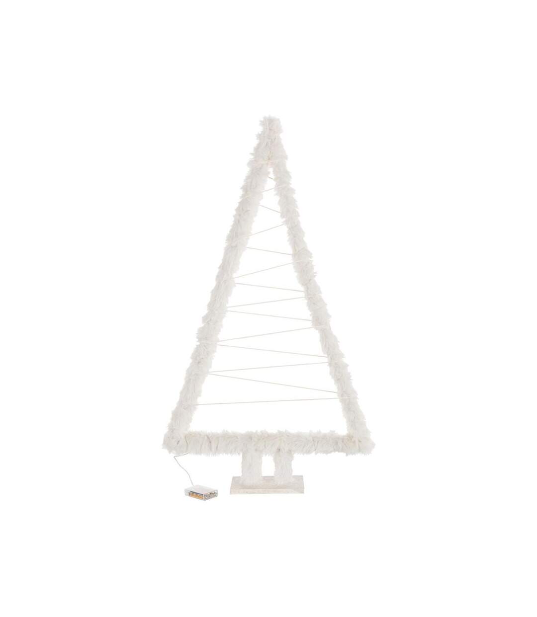 Paris Prix - Sapin De Noël Led imitation Fourrure 70cm Blanc