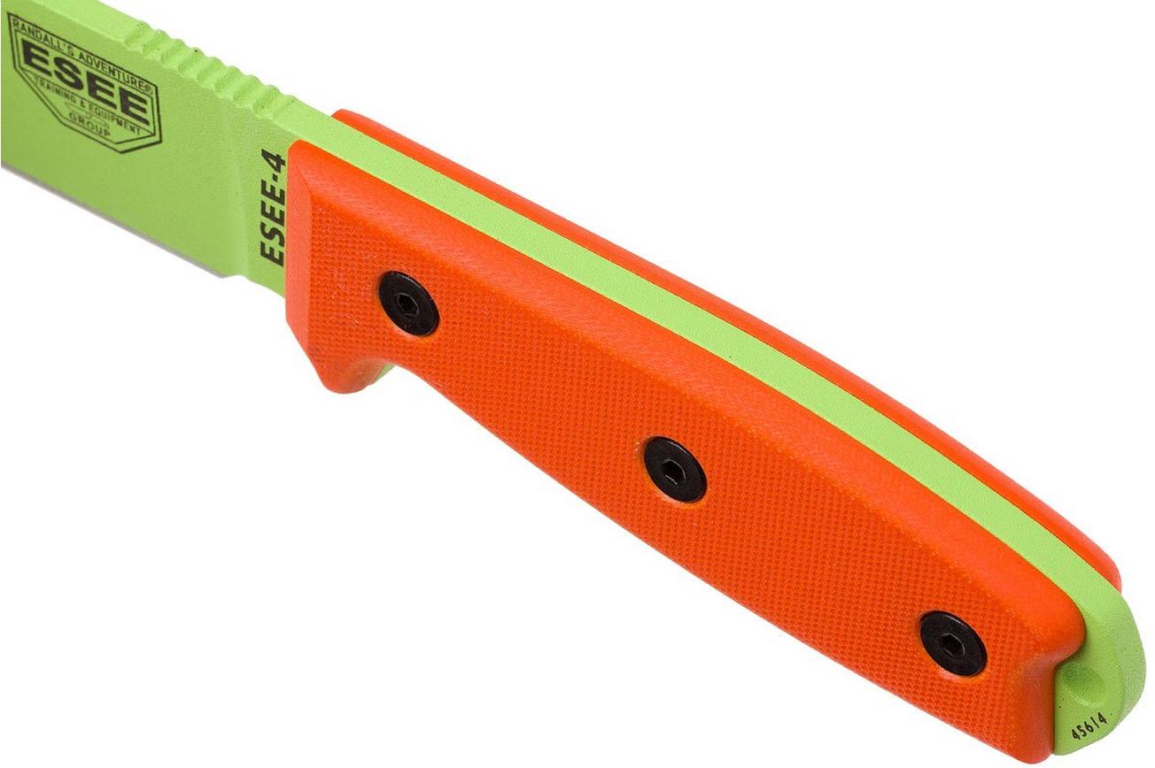 ESEE Model 4 Venom Green 4PM-VG survivalmes met schede   riemclip