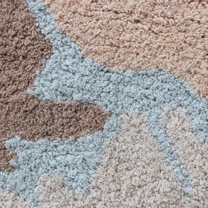 Lorena Canals - Vintage Map Teppich, 200 x 140 cm, blau / grün / rose / natur
