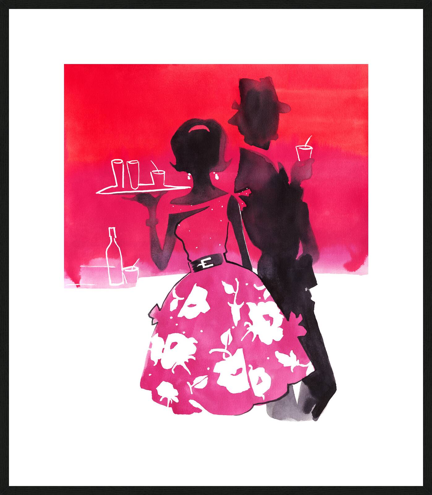 Hostess at a cocktail party by Eduard Erlikh - Limited Edition. Edition of: 150. Signed.