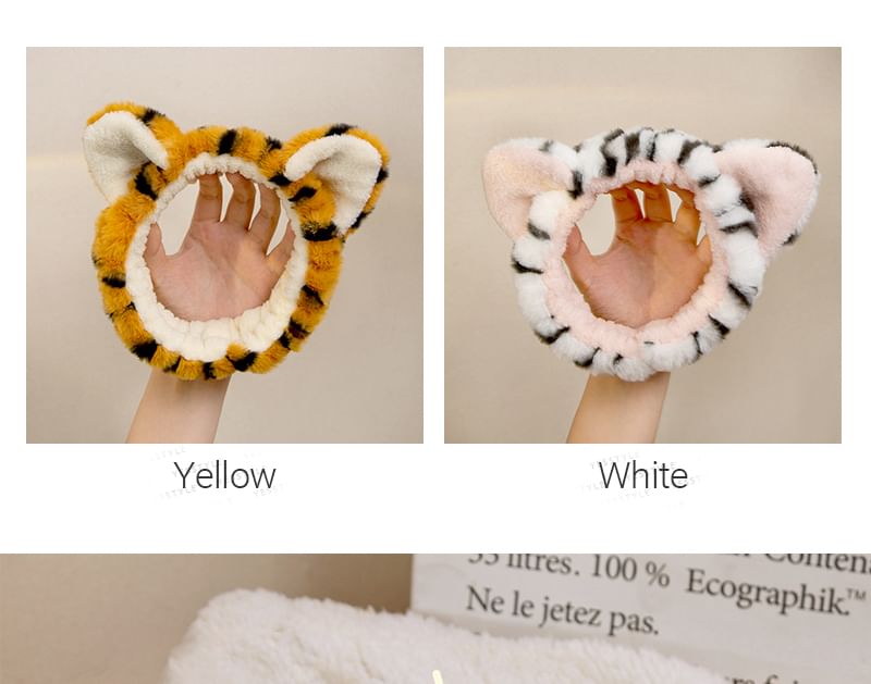 Momoi - Tiger Chenille Gezichtsreiniger Hoofdband
