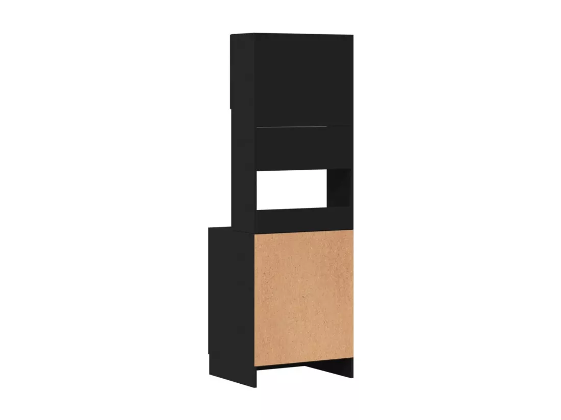 Armoire de cuisine noir 60x50x180 cm bois d'ingénierie