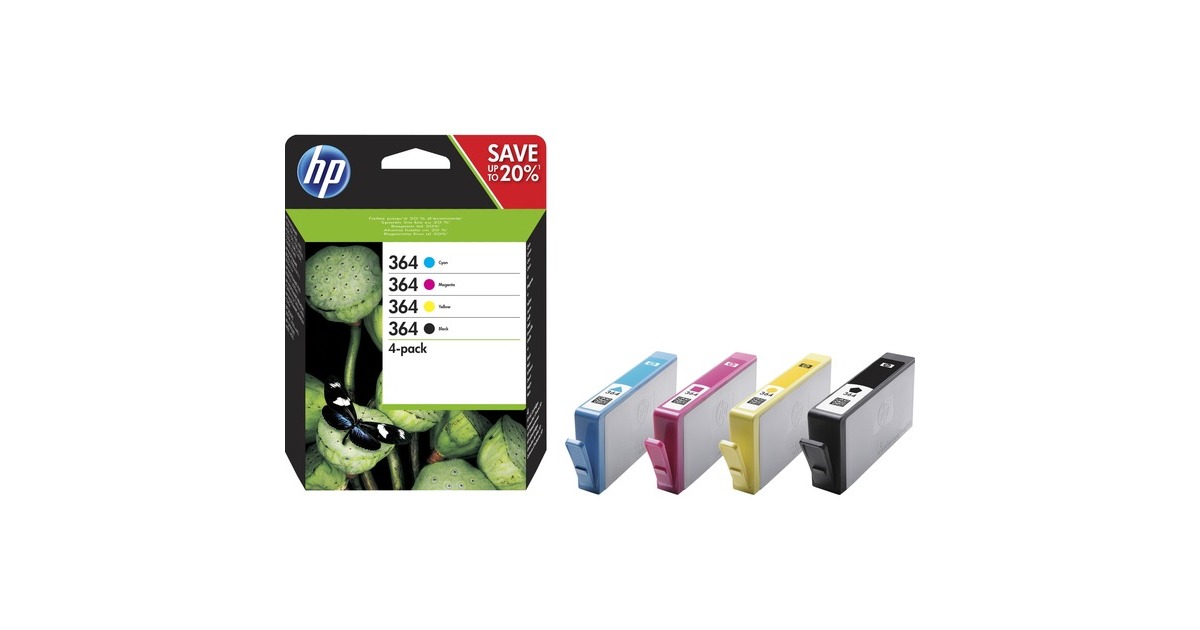 HP364 Inktcartridge 4-Pack  (N9J73AE, 4-delig (Zwart, Geel, Cyaan, Magenta))