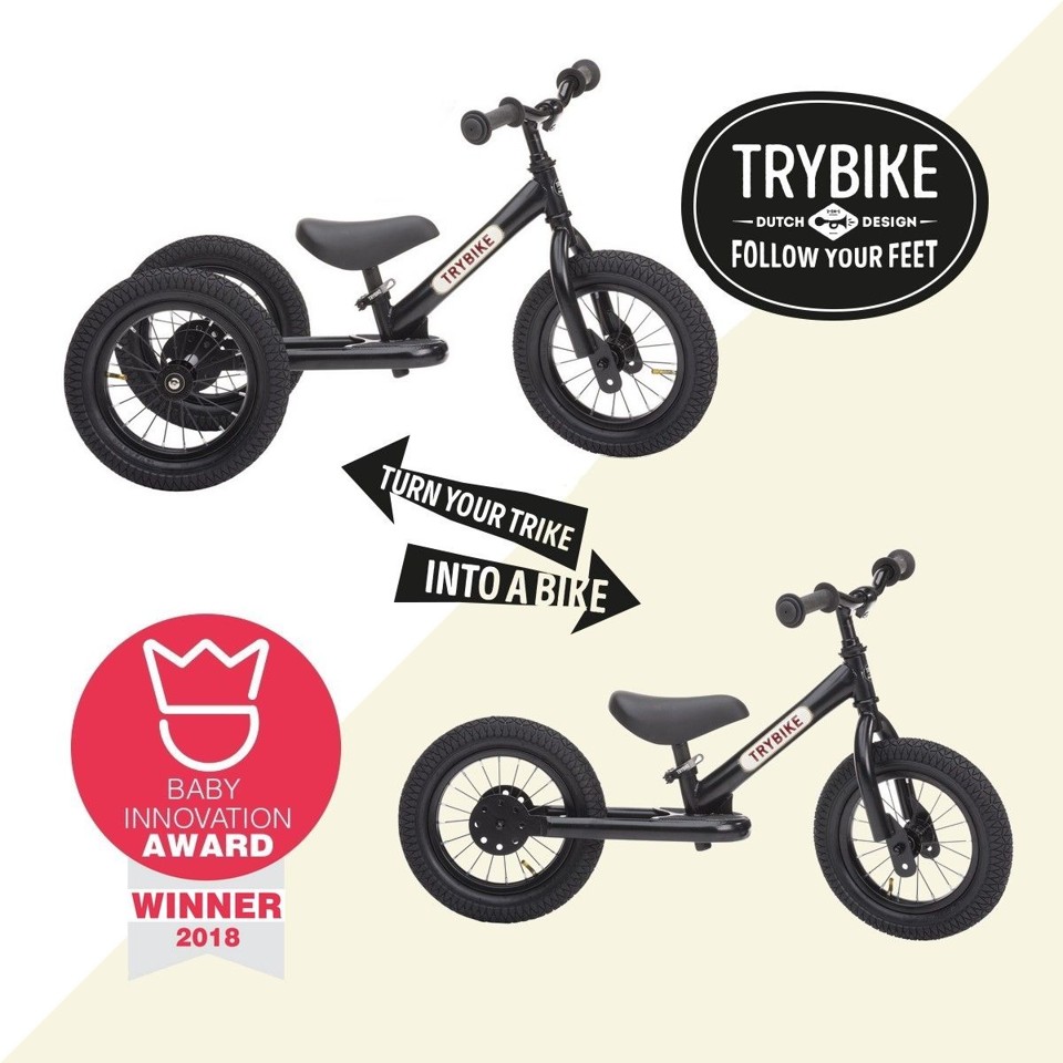 Trybike - løbecykel, 3 hjulet, Sort