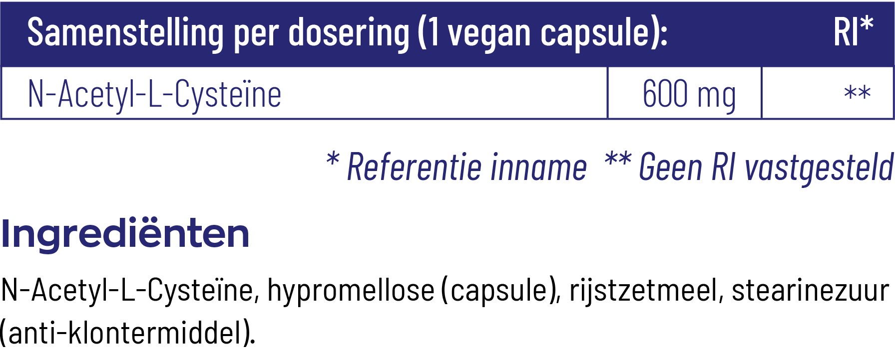 Vitakruid Nac 600 Mg N-Acetyl-L-Cysteïne (90 vega capsules)