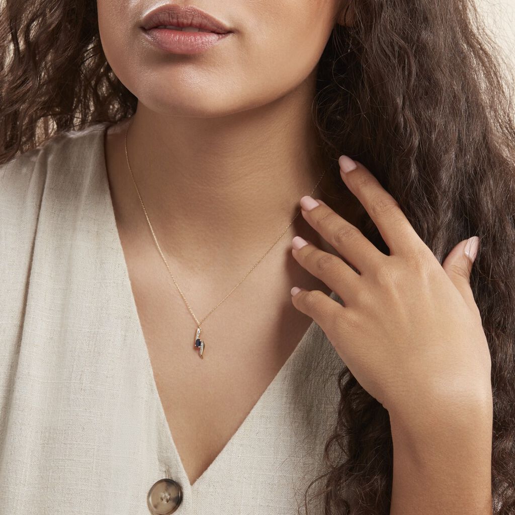 Collier Celestine Or Jaune Saphir Et Diamant