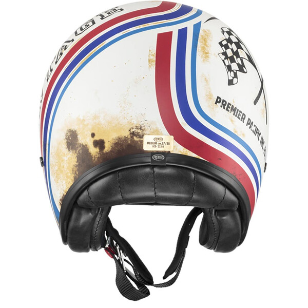 premier - Casque Vintage BTR Blanc / Rouge / Bleu / Mat