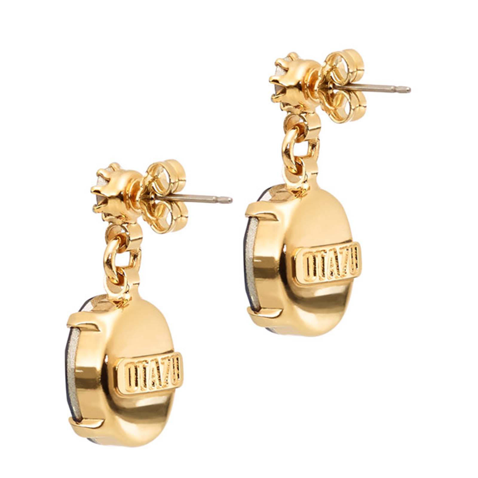 Otazu gold plated oorbellen met Swarovski kristallen Montana