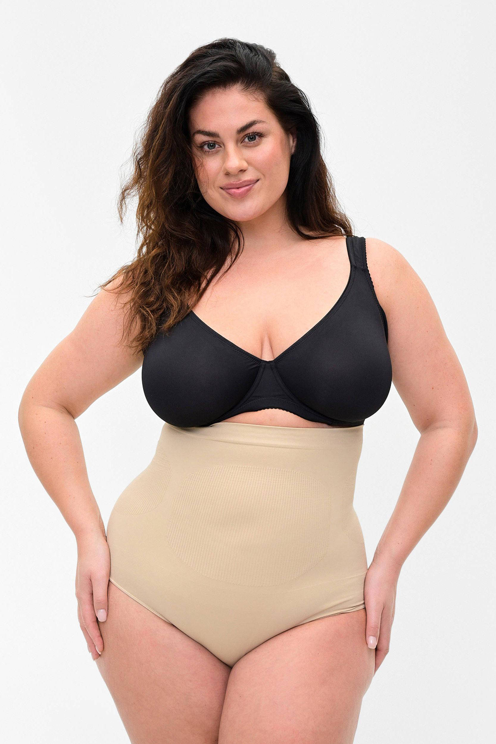 Zizzi high waist corrigerende slip lichtbeige