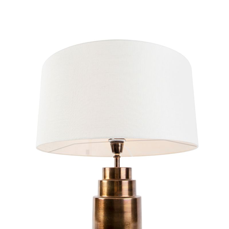 Art deco tafellamp met kap wit 50 cm - Bruut