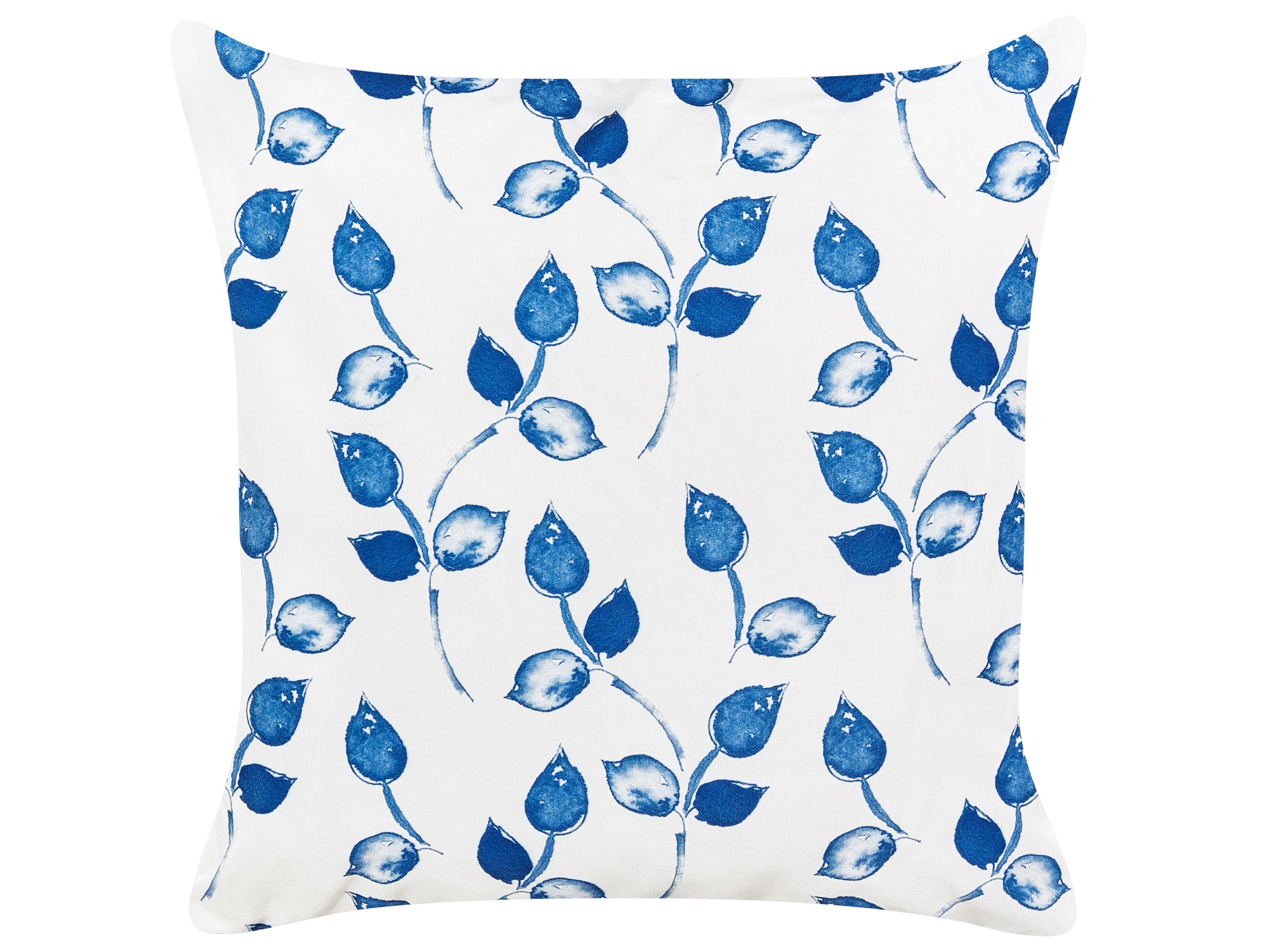 Set van 2 tuinkussens TORBORA bladpatroon 45 x 45 cm Wit Blauw