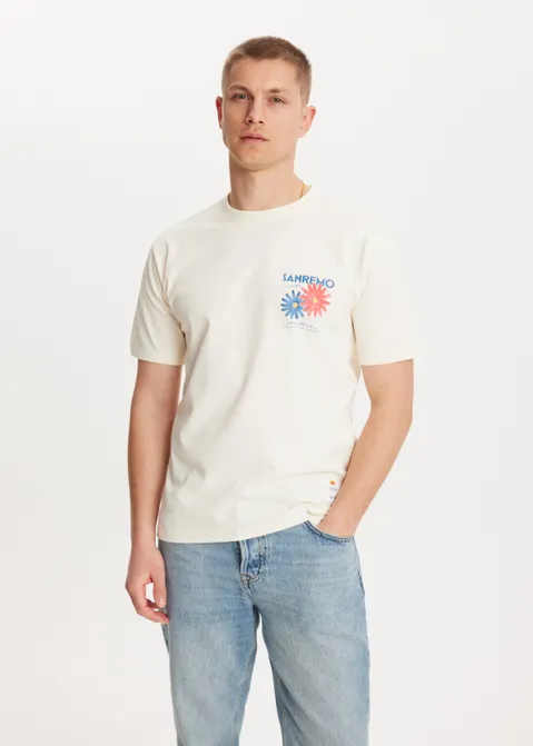 T-shirt met print San Remo geel (GEE.VA)