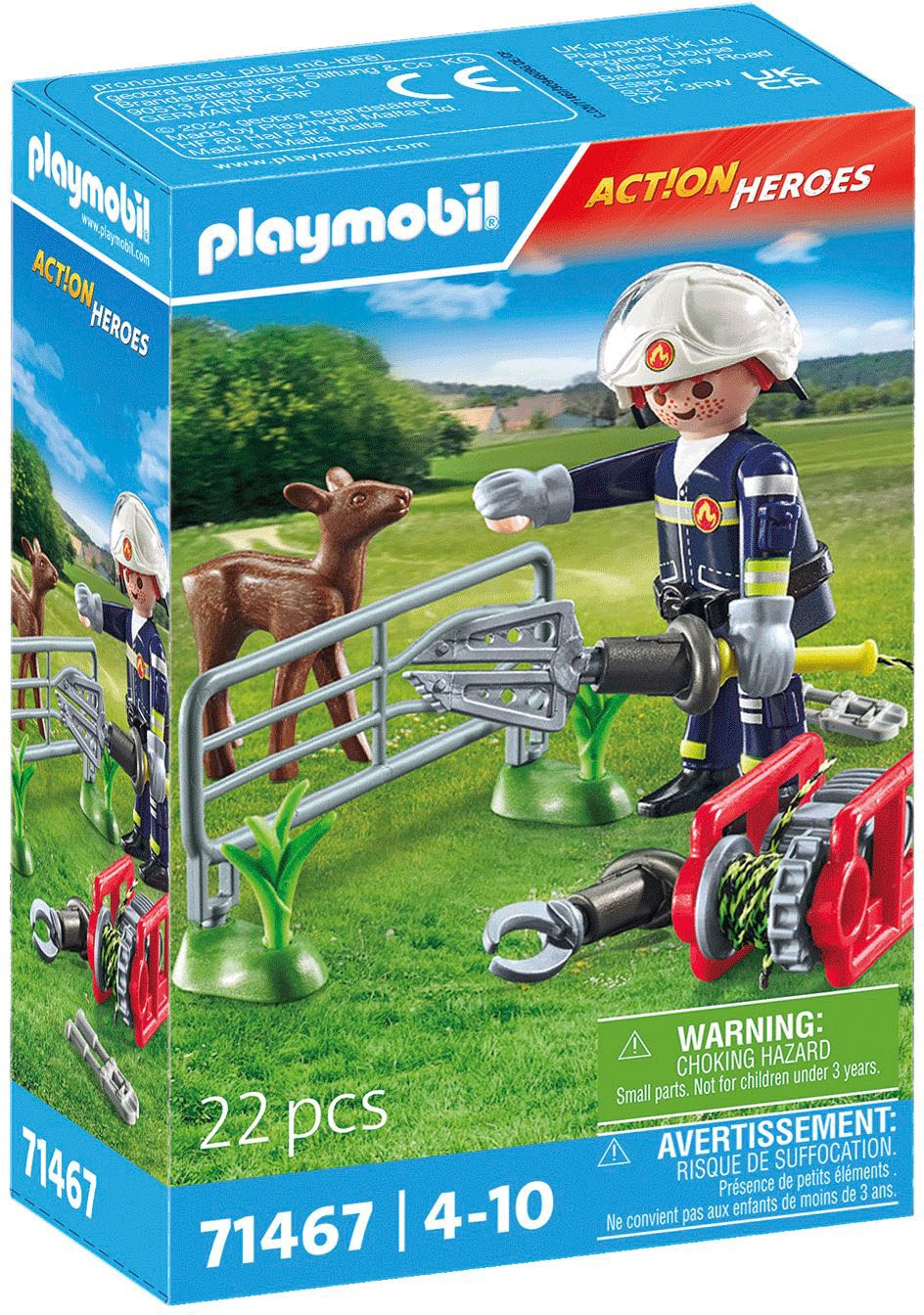 Playmobil® Konstruktions-Spielset »Feuerwehr-Tierrettung (71467), Action Heroes« Made in Europe