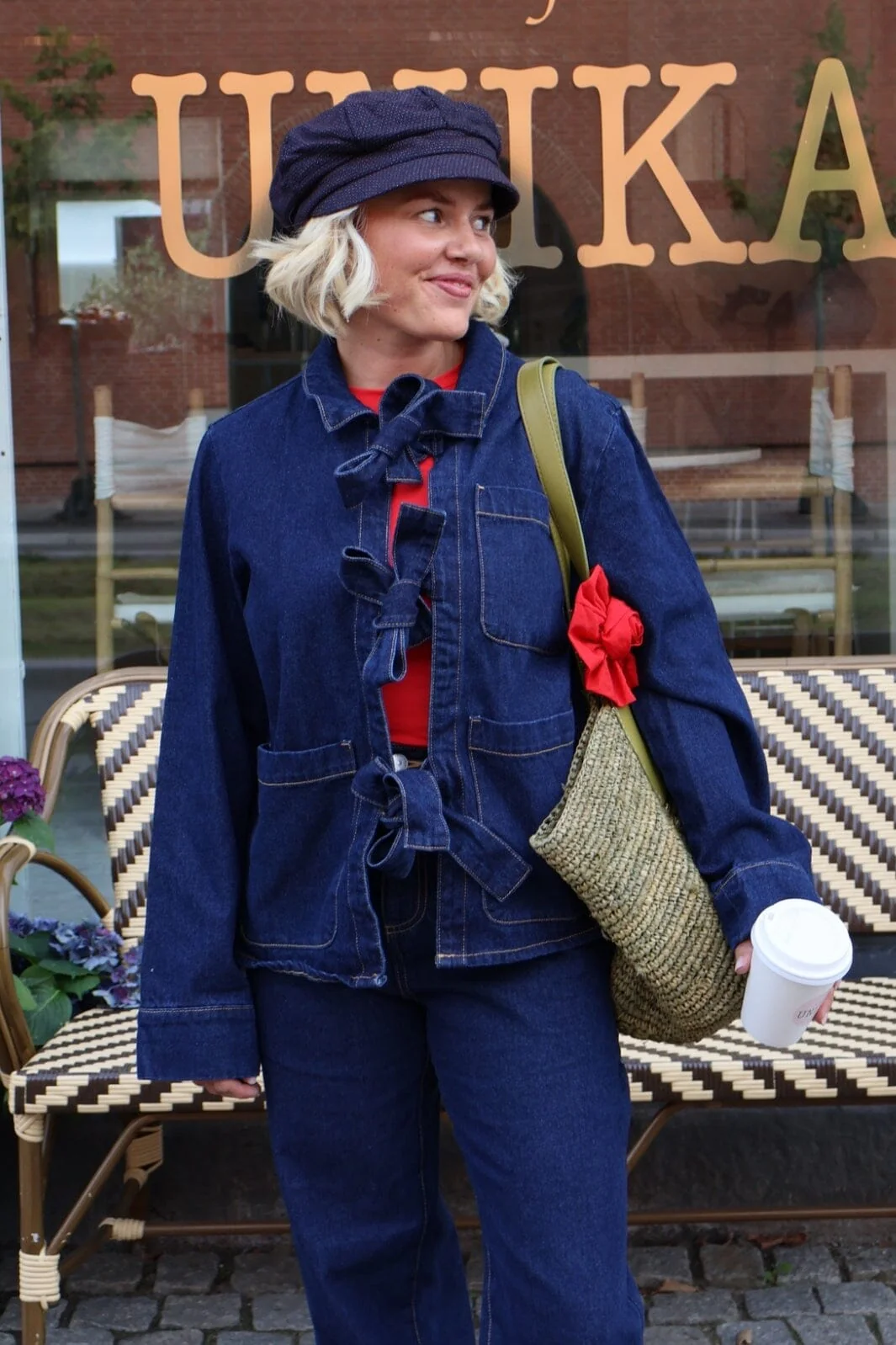 Pieces Pcofelia Ls Bow Denim Shirt Fsy