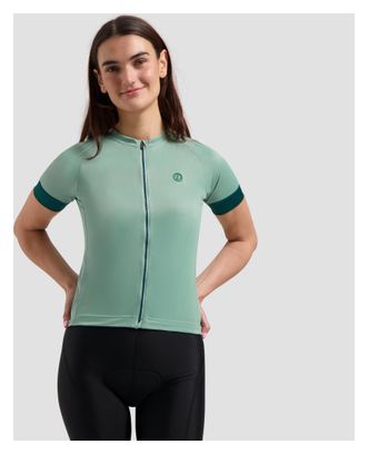 Maillot Manches Courtes Vélo Rogelli Modesta Menthe/Bleu Femme