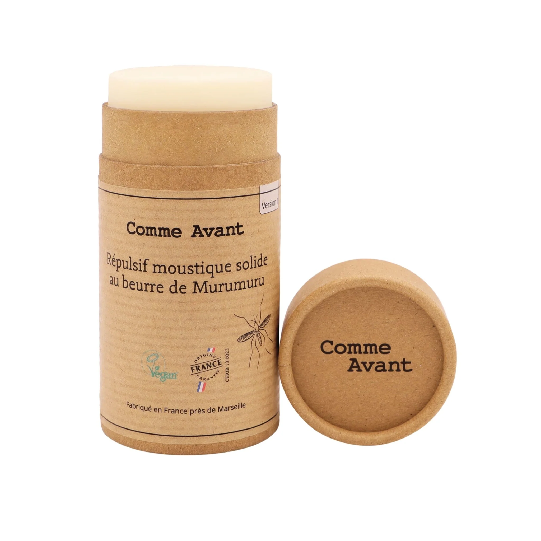 Répulsif anti-moustique solide au beurre de murumuru - Version 2 - 1 répulsif anti-moustique - 80g / Sans