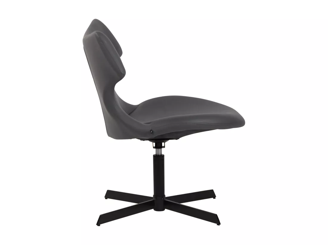 Chaise gondole - Similicuir & Métal noir mat - Gris - Welland