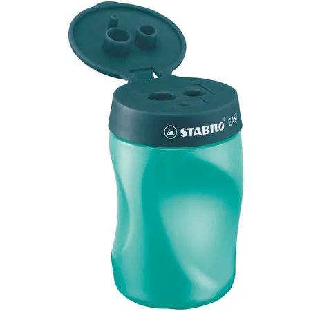 Ergonomischer Dosen-Spitzer für Linkshänder - STABILO EASYsharpener - 3 in 1 - petrol