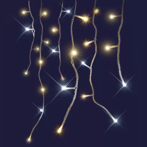 Stalactite lumineuse interconnectable 8 m 160 LED Flash Bicolore Blanc chaud et froid