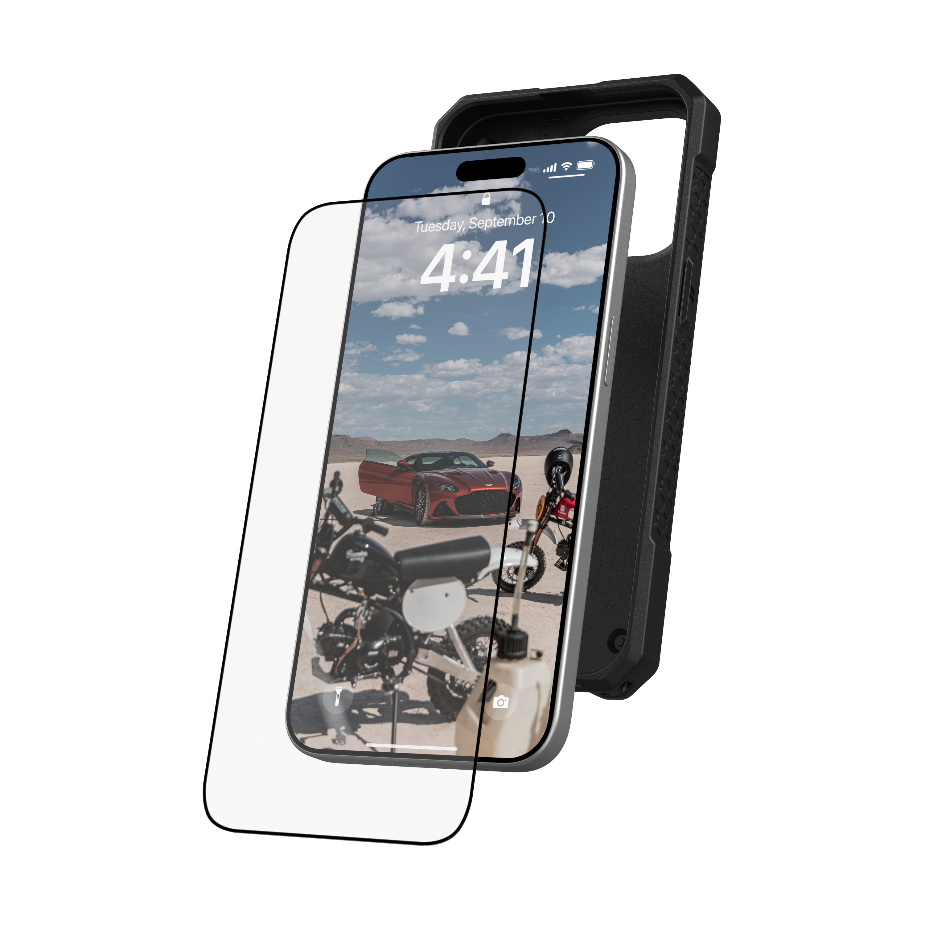 iPhone 15 Shield Plus Antibakterielles Panzer Glas Case Friendly   Montagerahmen (144351110040)