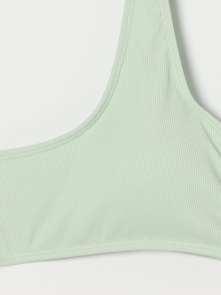 Top de biquíni canelado - Verde Claro