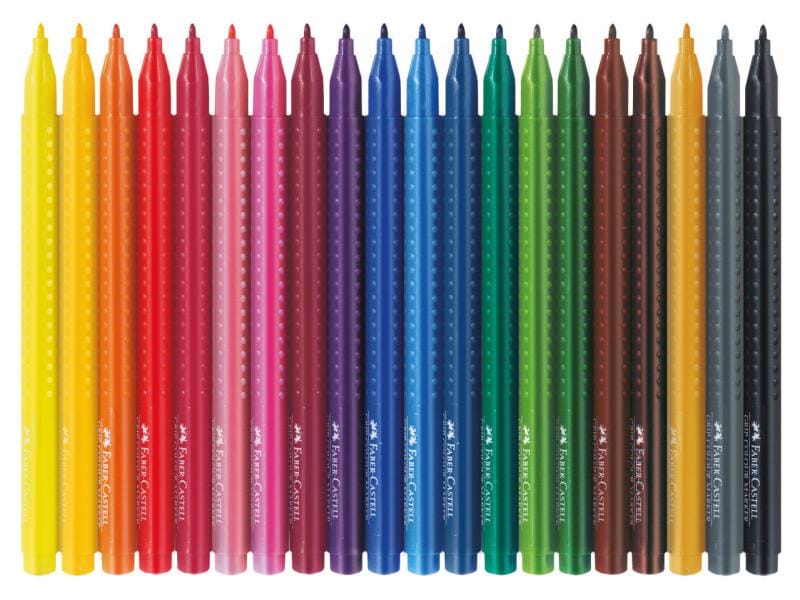 Faber-Castell Filzstift Grip Colour Marker 20er Kunststoffe Farbstiftset im 20er Etui