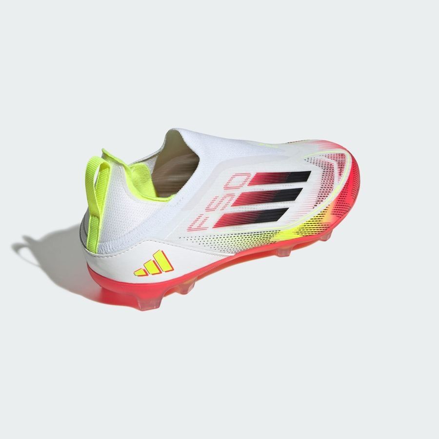 adidas F50 Elite Laceless FG Pure Victory - Blanc/Noir/Jaune Enfant