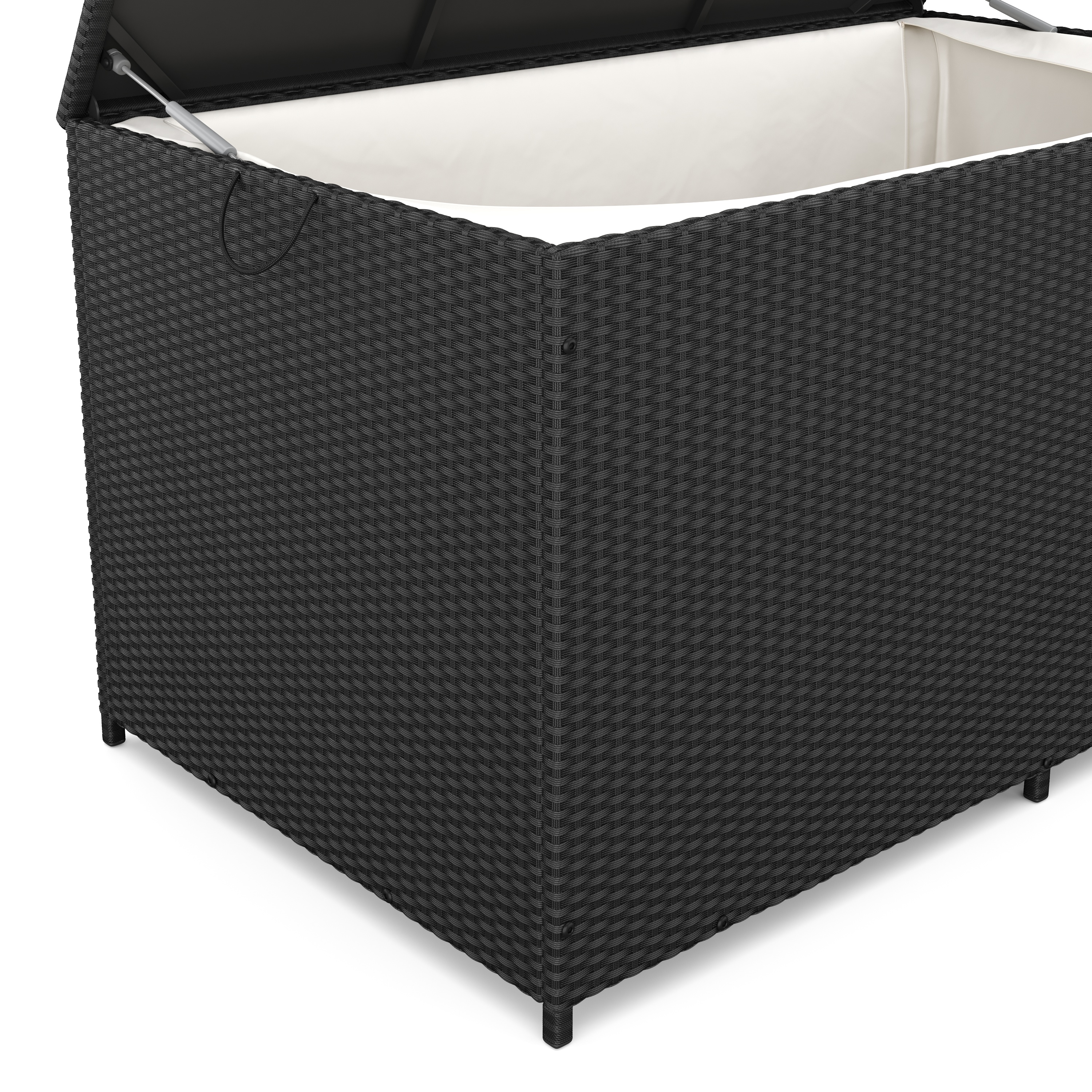 Rattan Kissenbox ZOE 150 x 80 x 85 cm schwarz
