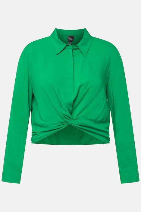 Hemdbluse, Knoten, kurz, Hemdkragen, Langarm