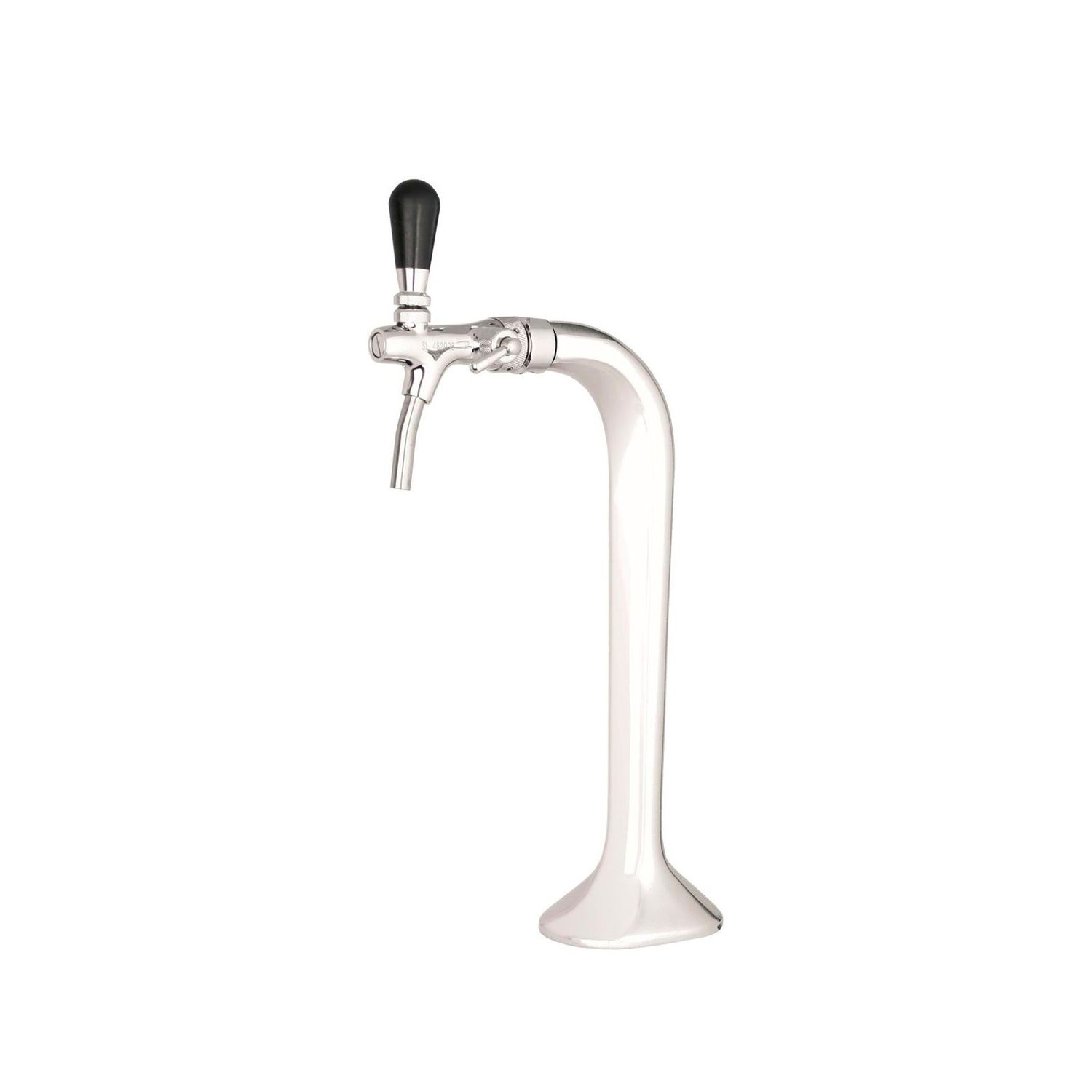 Komplett Set - Schanksäule Chrom 1-leitig, elegant, 
