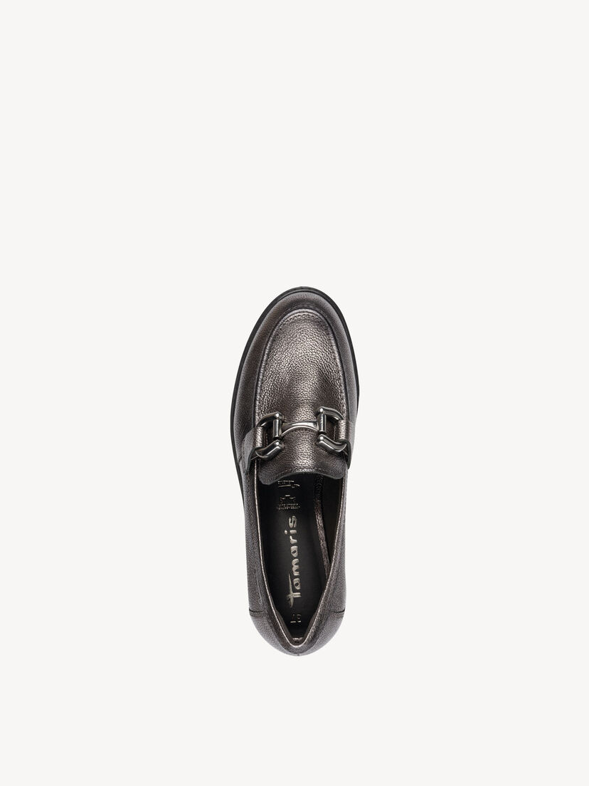 Leren Instappers - metallic
